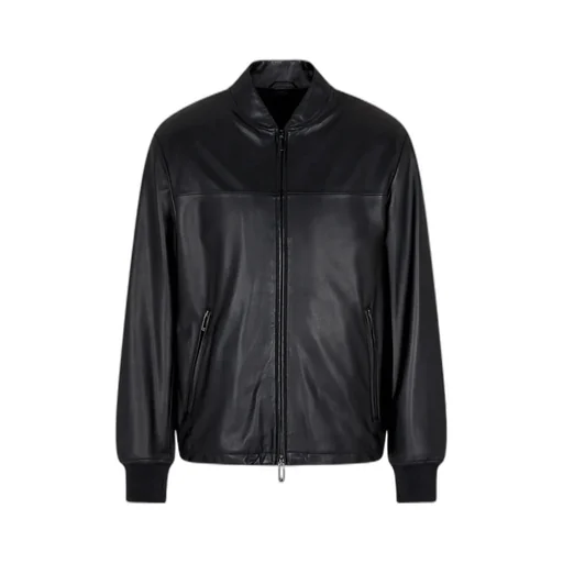 Long-Sleeved Leather Jacket
