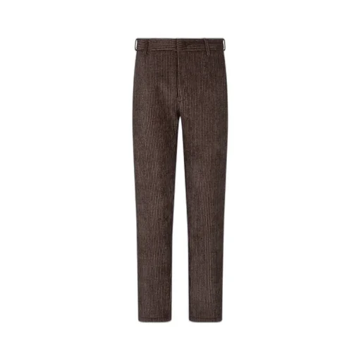 Corduroy Striped Straight-Leg Trousers