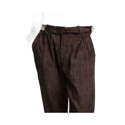Corduroy Striped Straight-Leg Trousers