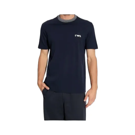 Logo Ribbed-Collar T-Shirt