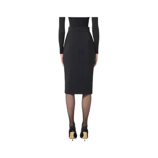 Zip-Front CrÊPe Midi Skirt