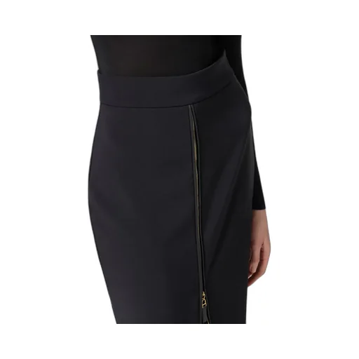 Zip-Front CrÊPe Midi Skirt
