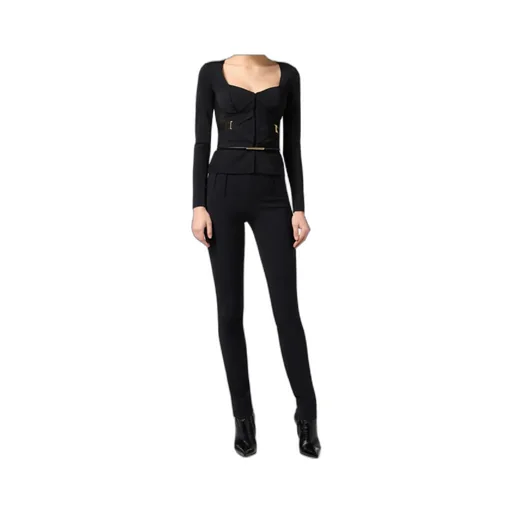 Corset-Detail Long-Sleeve T-Shirt