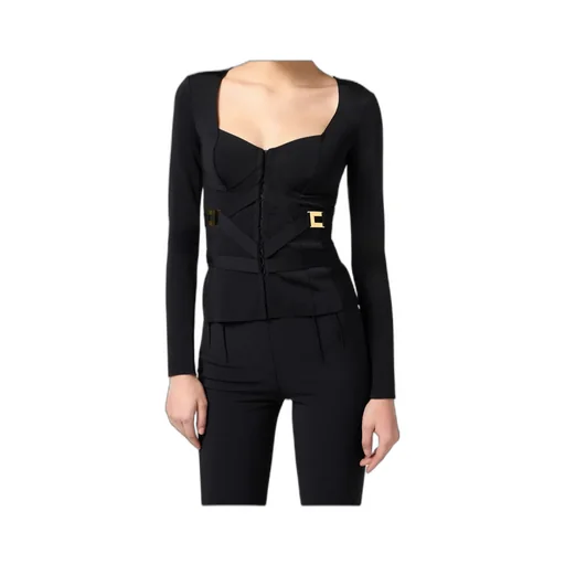 Corset-Detail Long-Sleeve T-Shirt