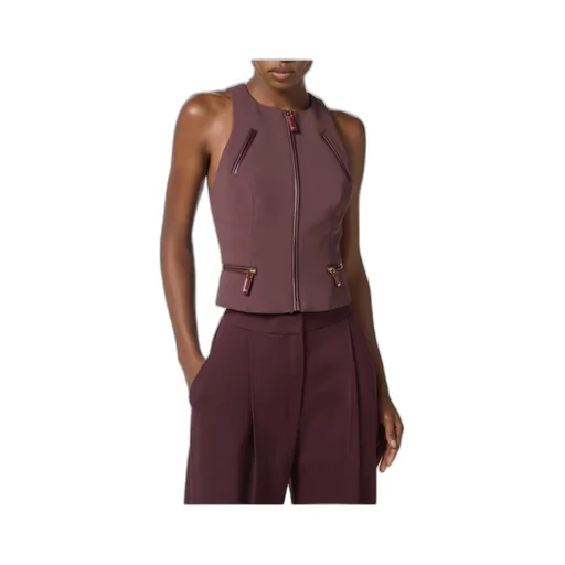 Zip Detailed Double-Layer CrÊPe Top