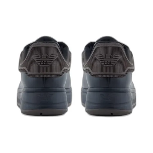 Ribbed-Panel Leather Sneakers