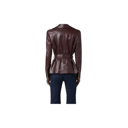 Belted Leather Biker Jacket