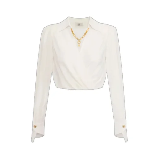 Long-Sleeve Wrap Blouse