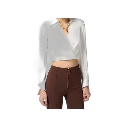 Long-Sleeve Wrap Blouse