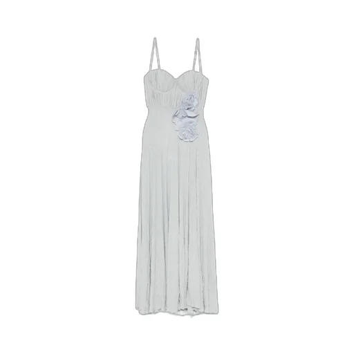 Embroidered Flower Red Carpet Dress
