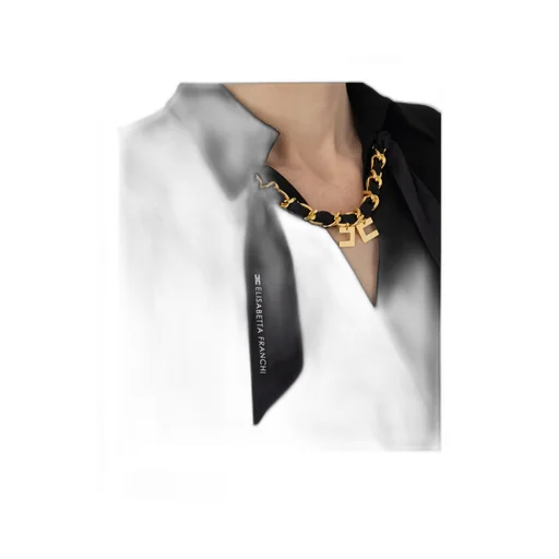 Dress With Jewel Foulard Scarf In Georgette Fabric
