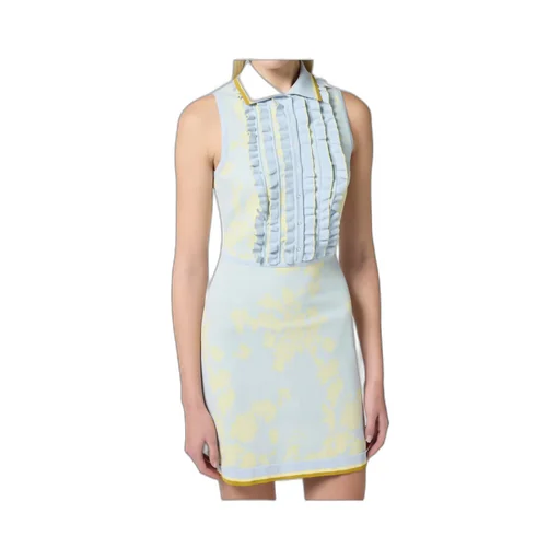 Ruffled Floral Jacquard Dress