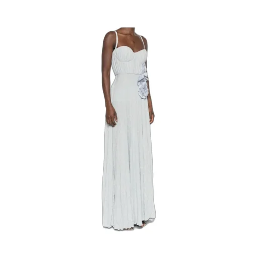 Embroidered Flower Red Carpet Dress