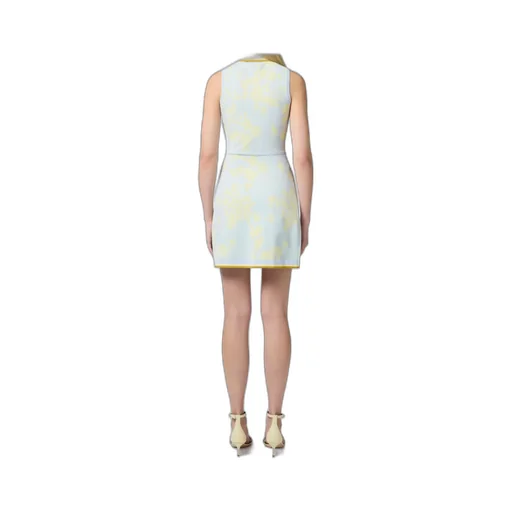Ruffled Floral Jacquard Dress