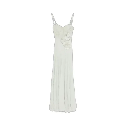 Embroidered Flower Red Carpet Dress