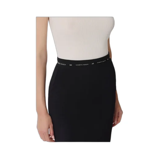 Logo-Ribbon Midi Skirt