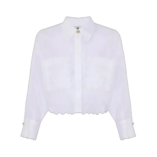 Embroidered Scallop Voile Shirt