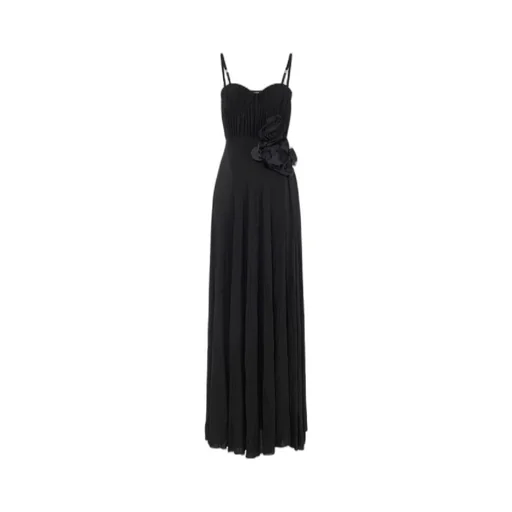Embroidered Flower Red Carpet Dress