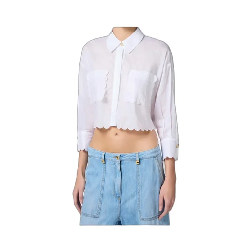 Embroidered Scallop Voile Shirt