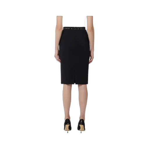 Logo-Ribbon Midi Skirt