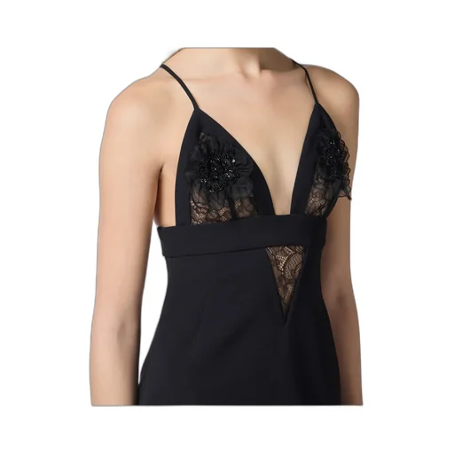 Lace Detailed Double Layer CrÊPe Dress