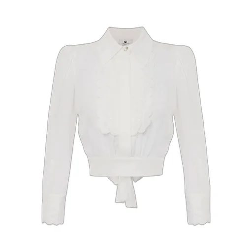 Embroidered-Design Cropped Shirt