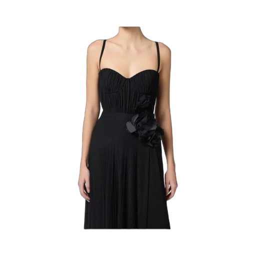 Embroidered Flower Red Carpet Dress