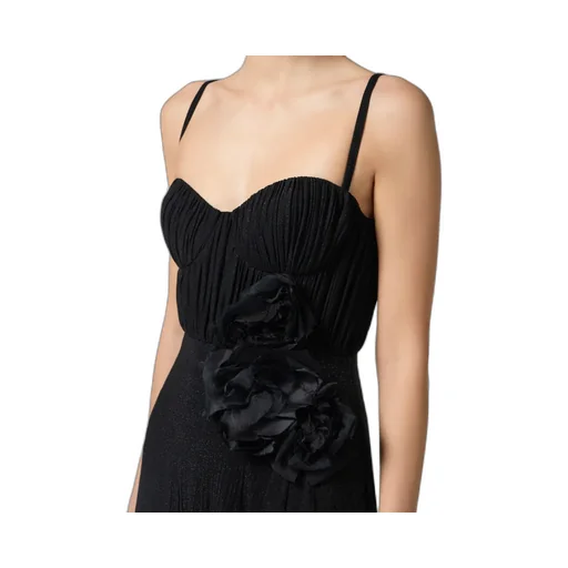 Embroidered Flower Red Carpet Dress