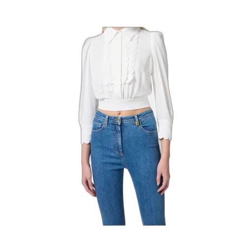 Embroidered-Design Cropped Shirt