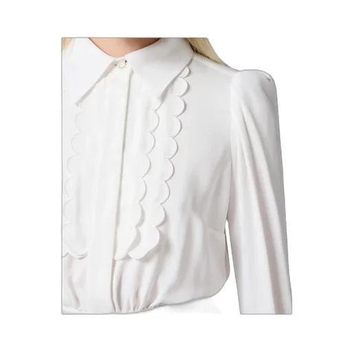 Embroidered-Design Cropped Shirt