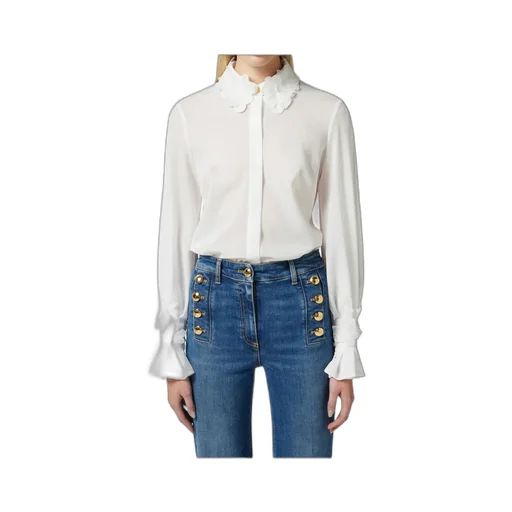 Floral-Embroidered Long-Sleeved Shirt