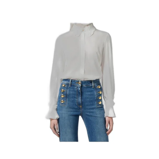 Floral-Embroidered Long-Sleeved Shirt