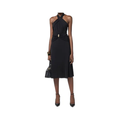 Crossover Gathered Sleeveless Dress