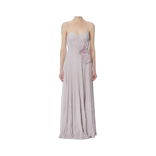 Floral Embellished Pleated Sleeveless Dress