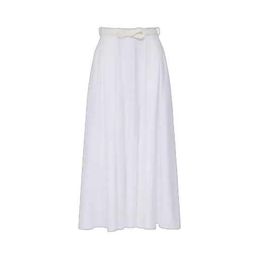 Belted Bow Detailed Satin Skirt