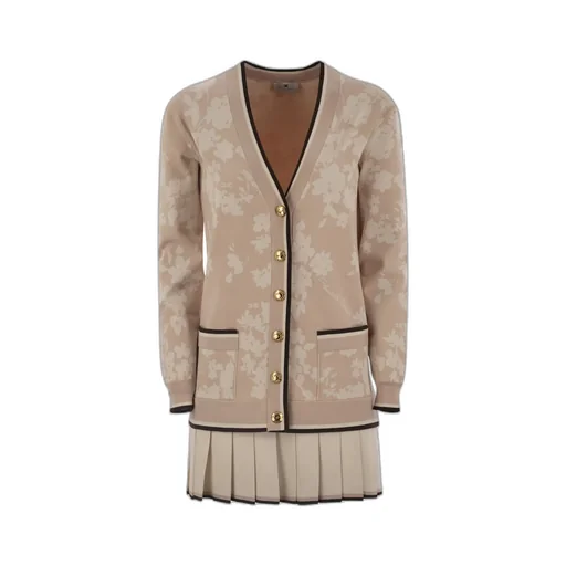 Floral Jacquard Cardigan Dress