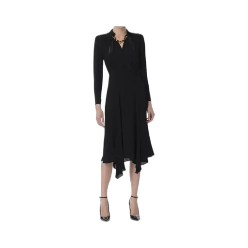 Dress With Jewel Foulard Scarf In Georgette Fabric