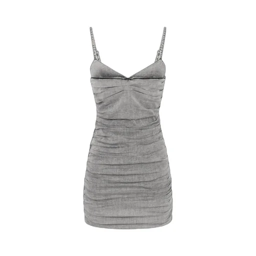 Shoulder Straps Denim Mini Dress