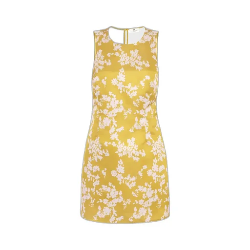 Printed Duchess Satin Dress