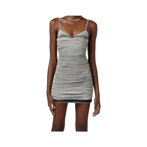 Shoulder Straps Denim Mini Dress