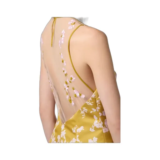 Printed Duchess Satin Dress