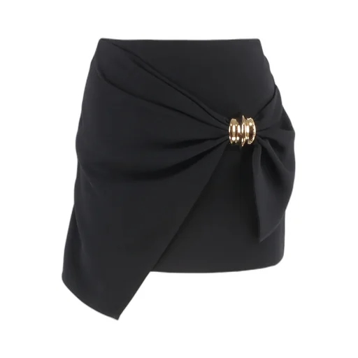 Macro Bow Flowing CrÊPe Miniskirt