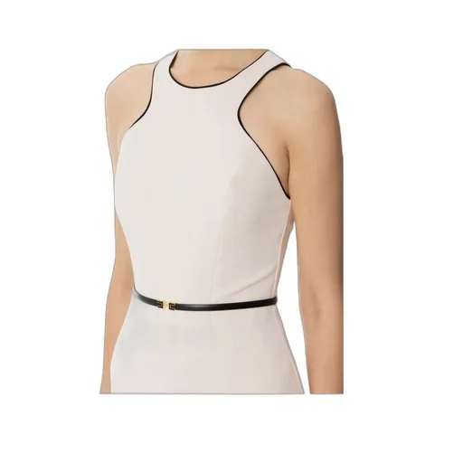 Sleeveless Belted CrÊPe Dress