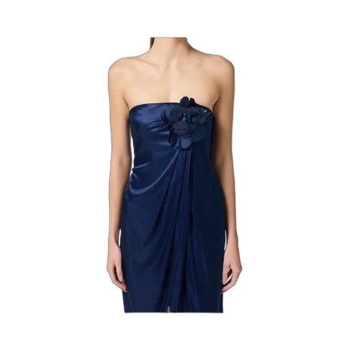 Flower Embroidered Red Carpet Dress