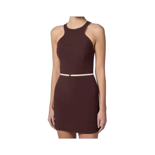 Contrasting Belt Dress