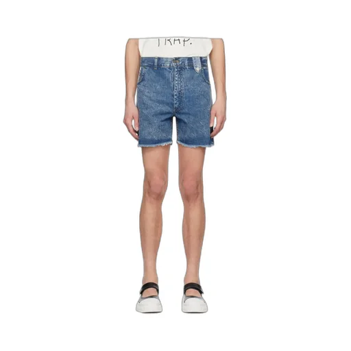 Belt-Loop Denim Shorts