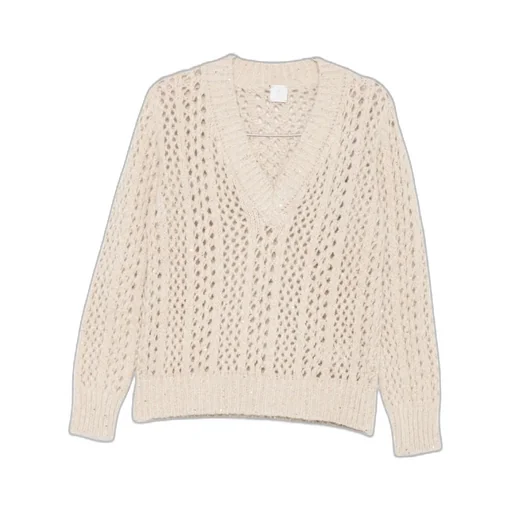 Sequin-Embellished Open-Knit Sweater