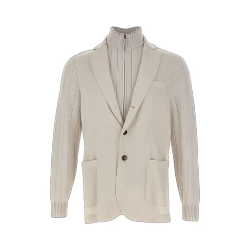 Ribbed Knit Blazer Jacket