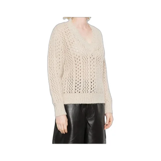 Sequin-Embellished Open-Knit Sweater