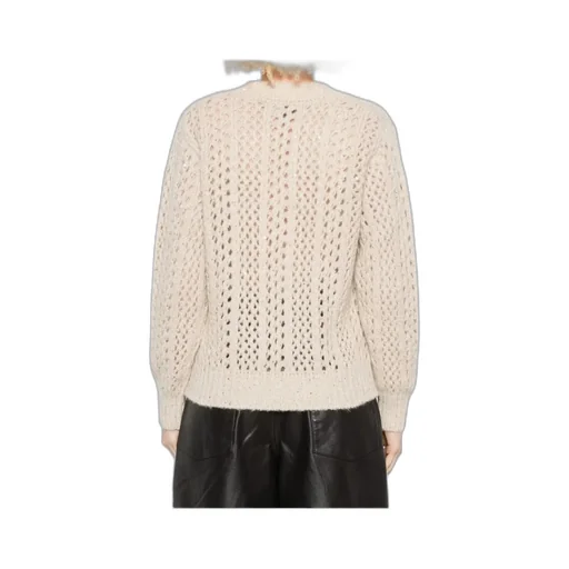 Sequin-Embellished Open-Knit Sweater